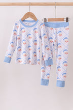 Blue santa claus bamboo pajama set