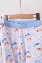 Blue santa claus bamboo pajama set