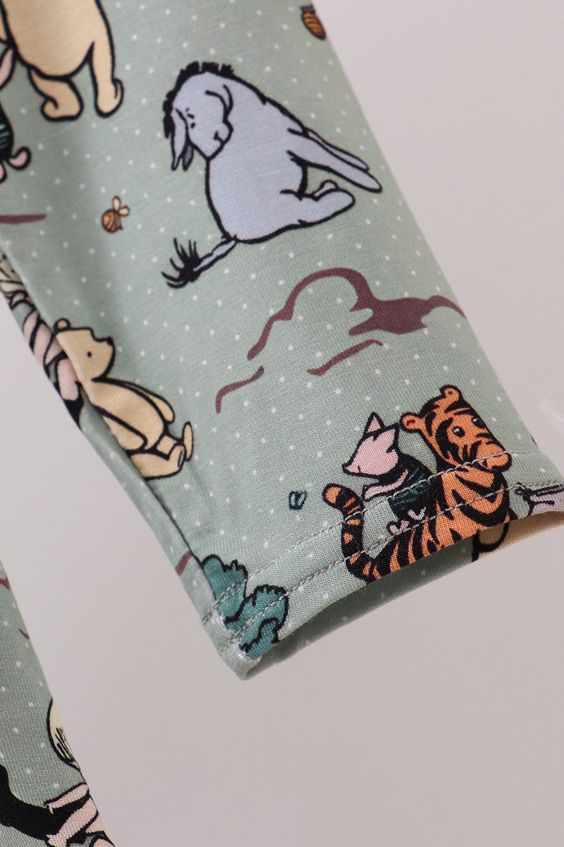 Green character bamboo dress