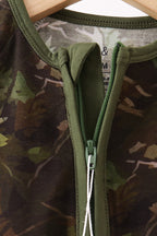 Forest Leaf Camo bamboo zipper romper