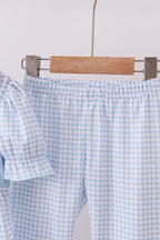 Blue nativity embroidery pants set