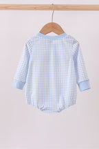 Blue Gingham Embroidered Nativity Bubble