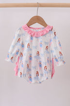 Pink bow nutcracker ruffle bubble