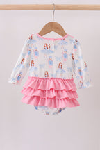 Pink bow nutcracker ruffle bubble