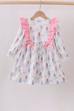 Pink bow nutcracker ruffle dress