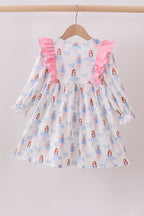Pink bow nutcracker ruffle dress