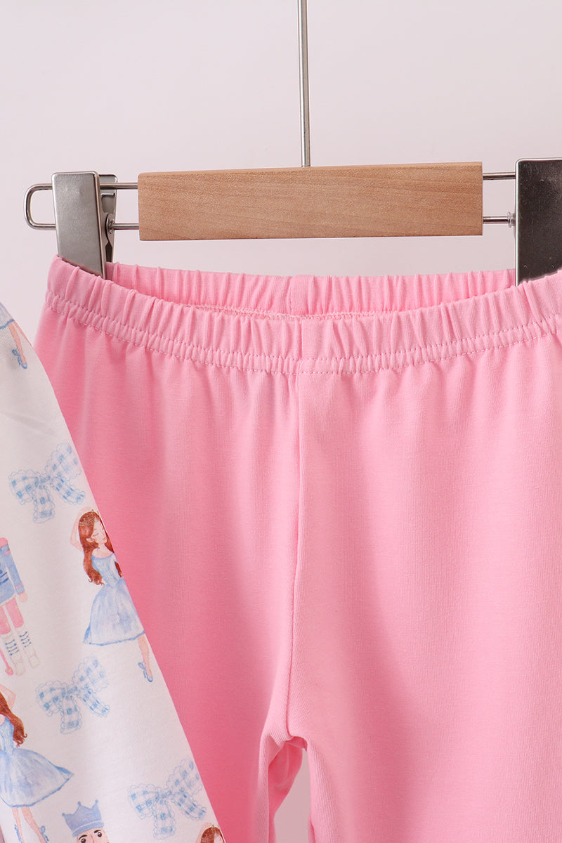 Ruffled Pink Bow Nutcracker Pants Set