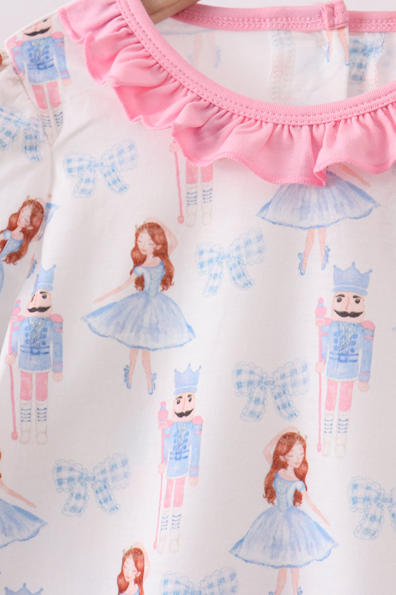 Ruffled Pink Bow Nutcracker Pants Set