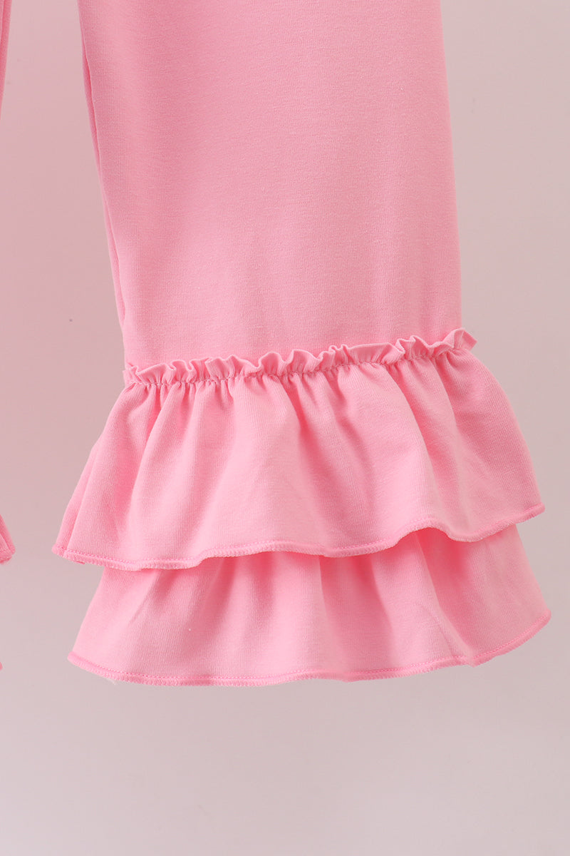 Ruffled Pink Bow Nutcracker Pants Set