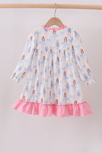 Pink Bow Nutcracker Ruffle Dress