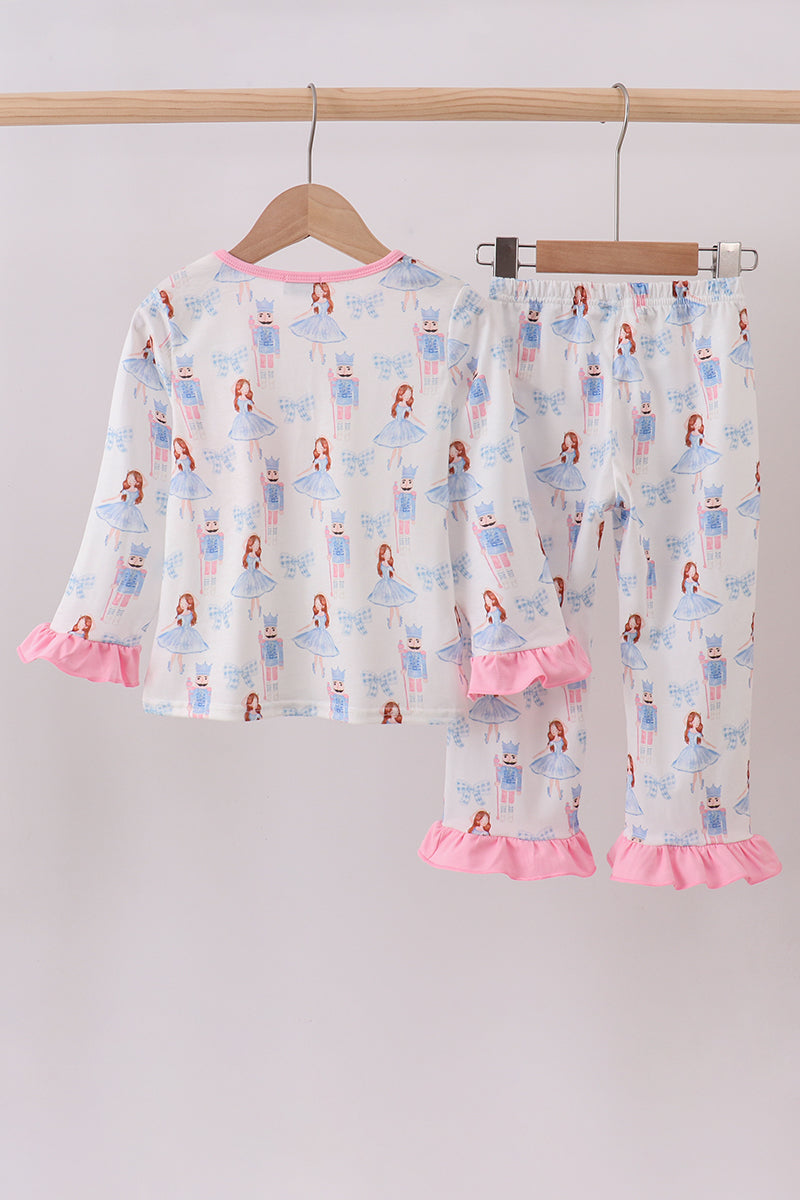 Pink bow nutcracker pants set