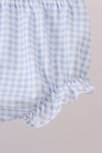 Blue santa claus embroidery bloomer set