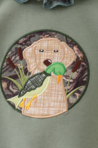 Camouflage dog hunting applique ruffle romper