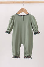 Camouflage dog hunting applique ruffle romper