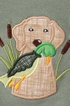 Camouflage dog hunting applique pullover