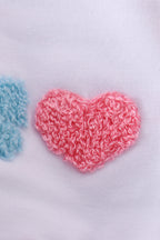 Blue bear embroidery ruffle romper