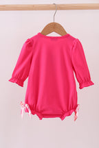 Pink bear embroidery bow bubble