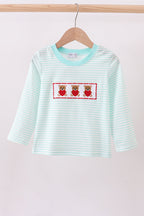 Blue bear embroidery top