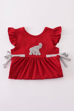 Alabama elephant french knot ruffle shorts set