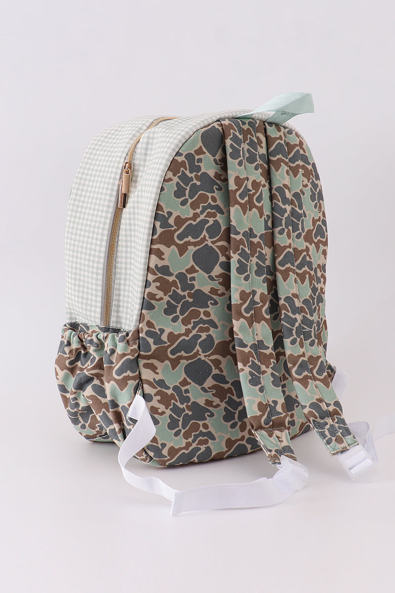 Camouflage duck applique backpack