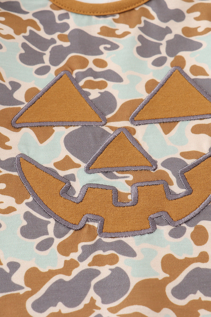 Halloween camouflage applique pants set