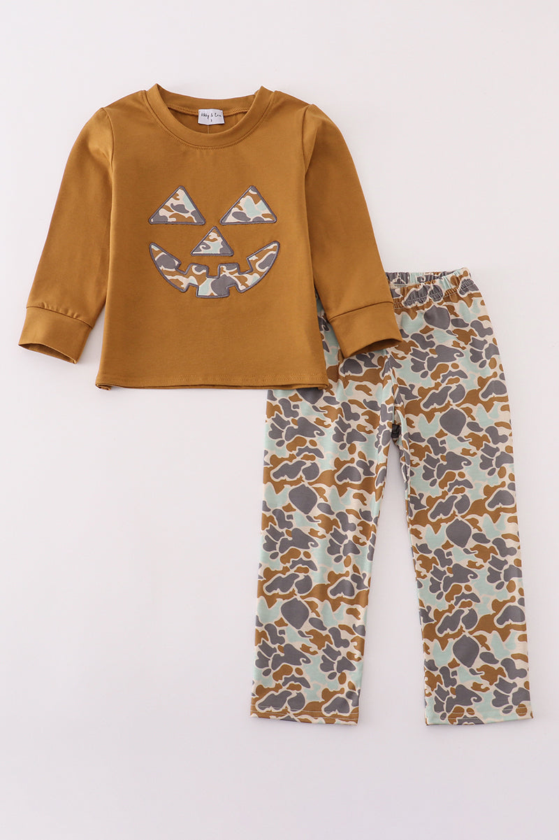 Halloween camouflage applique pants set