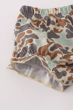 Black camouflage pumpkin applique bloomer set