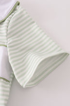 Sage turkey embroidery gingham pants set