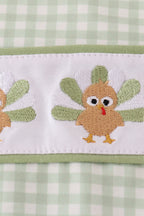 Sage turkey embroidery gingham jonjon