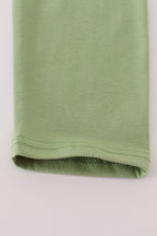 Sage turkey applique stripe pants set