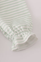 Sage turkey applique stripe ruffle bubble