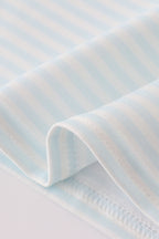 Blue pumpkin embroidery stripe top