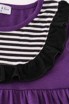 Purple halloween witch applique dress