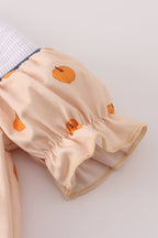 Khaki embroidery smocked romper