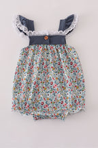 Blue meadow charm lace ruffle bubble