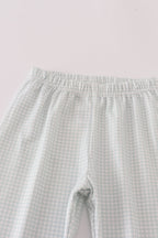 Blue boots embroidery pants set