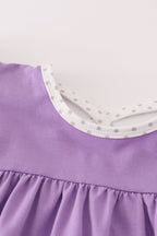 Purple spider embroidery ruffle dress