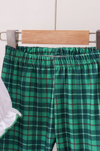 White wreath smocked ruffle pants set