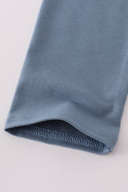 Blue princess embroidery stripe pants set