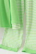 Green grinch embroidery adult pajamas set