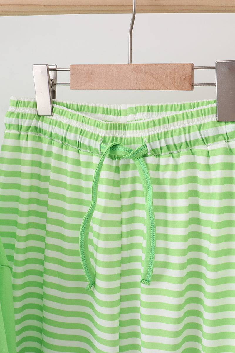 Green grinch embroidery adult pajamas set