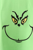 Green grinch embroidery adult pajamas set