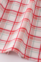 Red plaid farm embroidery ruffle pants set