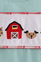 Green farm embroidery top