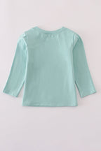 Green farm embroidery top