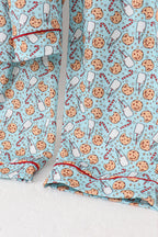 Santa claus cookie print adult pajams set