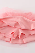 Pink princess embroidery tutu skorts set