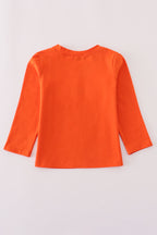 Orange turkey embroidery top