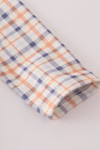 Orange turkey embroidery plaid bloomer set