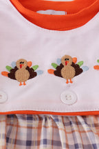 Orange turkey embroidery bubble set